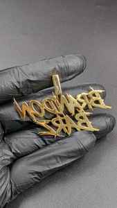 Colgante de Moissanita Personalizado con Nombre, Estilo Rapper Iced Out, Inicial Hip Hop, Plata 925, Joyería Fina, Colgantes y Dijes - Product Image 3