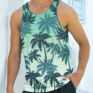Débardeur décontracté pour homme en tricot imprimé simple, 100% coton, léger, respirant, écologique, sans manches, confortable, pour un usage quotidien - Product Image 3
