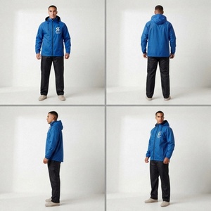 Ensemble deux pièces décontracté pour homme en velours côtelé respirant imprimé, pantalon et veste à manches longues, pour adultes, printemps et automne - Product Image 2