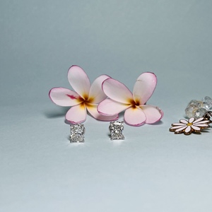 Pendientes de diamantes cultivados en laboratorio con certificación GIA de 1.25 CT, corte radiante, color E, VVS1, corte excelente, para oro blanco de 9k, diseño unisex minimalista. - Product Image 2