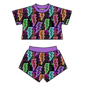 Set di <span class=keywords><strong>Abbigliamento</strong></span> Estivo per Bambine OEM Personalizzato, Vestiti <span class=keywords><strong>Boutique</strong></span> con Stampe Popolari, Comodi e Alla Moda - Product Image 3