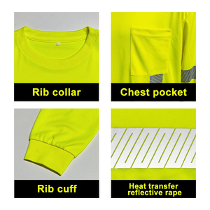 Camisa de Trabajo de Manga Larga Reflectante de Alta Visibilidad para Hombre, Ropa de Seguridad de Poliéster, Uniforme de Alta Visibilidad - Product Image 6