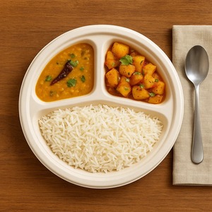Assiette jetable biodégradable et compostable en pulpe moulée, 9 pouces, 3 compartiments, en bagasse de canne à sucre, résistante au congélateur - Product Image 5