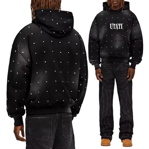 OEM Custom Men's Acid Wash Vintage Streetwear Pullover Hoodie Sun Faded <b>French</b> Terry 3D Embroidered 100% Cotton Winter - Product Image 4