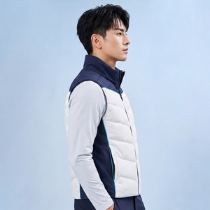 Chaleco Acolchado Informal para Hombre, Tejido de Poliéster Suave, Acolchado Cálido, Cierre Completo con Cremallera Frontal, Cómodo para el Uso Diario en Invierno - Product Image 5