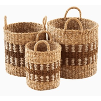 Paniers de rangement pliables en jonc de mer tressé, faits à la main, écologiques, respirants, imperméables et durables, et housses pour pots de fleurs – Vente en gros