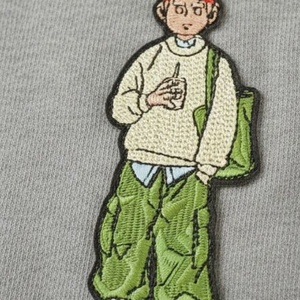 Mens Embroidered Patch Hoodie <b>Grey</b> French Terry Crossover Hood Pullover <b>Sweatshirt</b> Apparel Manufacturer - Product Image 6