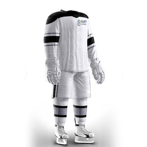 Uniforme de hockey sur glace élégant et respirant en polyester pour hommes adultes avec pantalon et numéro personnalisables dans plusieurs couleurs - Product Image 2