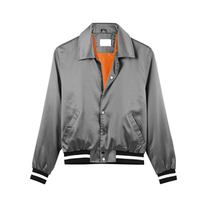 College Varsity Baseball Letterman Jacket Satin Bomber Jacket Turn Down Collar Premium Casual Fashion Jacket For Men - Product Image 3