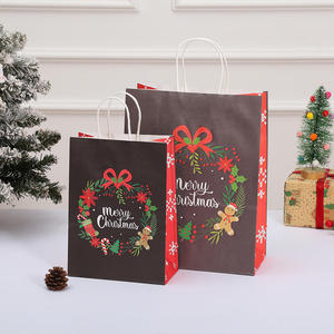 Custom Printed Kraft Paper Gift <b>Bags</b> with Twisted Handles Recyclable Standard Flat <b>Bags</b> for Gift <b>Craft</b> Use - Product Image 3