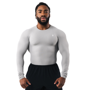 T-shirt de compression à manches longues pour homme, coupe ajustée, soutien musculaire, idéal pour la gym et l'entraînement - Product Image 1