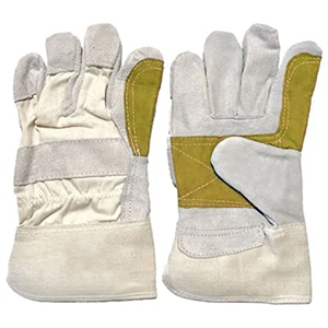 Gants de sécurité robustes en cuir de vachette pleine fleur, paume renforcée, dos en tissu de coton perforé, doublure polaire, anti-vibration - Product Image 4