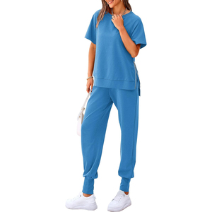 Conjunto Deportivo Ligero para Mujer, de Secado Rápido, para Verano, Fitness, Entrenamiento, Running, Camiseta y Pantalones - Product Image 1