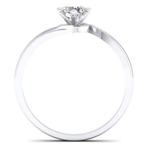 Bague REYES en argent sterling 925 avec une seule pierre de moissanite de 0,5 carat, taille brillant rond, design original, bijoux fins, cadeaux - Product Image 4