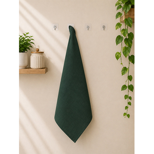 Paño de Cocina de Lino Verde Bosque Oscuro |   Paño de Cocina Decorativo de Color Sólido |   Toalla de Mano Reutilizable |   Textiles para el Hogar de Primera Calidad - Product Image 1