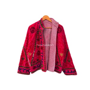 Wholesale Unisex <b>Coat</b> Indian Velvet Jacket Uzbek Embroidery <b>Coat</b> With Inside Cotton Lining Boho Chic Jacket - Product Image 1