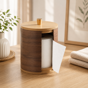 Boîte à mouchoirs en bois naturel avec couvercle coulissant – Porte-mouchoirs en bois massif écologique pour salle de bain, chambre à coucher, salon et - Product Image 5