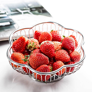 <b>Basket</b> Modern Countertop Food Storage for Fruits Vegetables Sleek Design With Sturdy Steel Construction Silver - Product Image 4