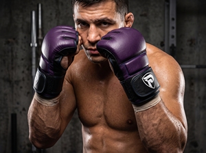 Gants de MMA en cuir de vachette violet Dumela, respirants, emballage personnalisé, protection, équipement d'entraînement toutes saisons - Product Image 3
