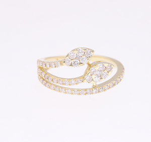 14K Gold Lab Grown CVD Diamond Ring F Color VVS VS Multi Shape <b>Wrap</b> Bypass Statement Ring for Women Elegant Design - Product Image 4