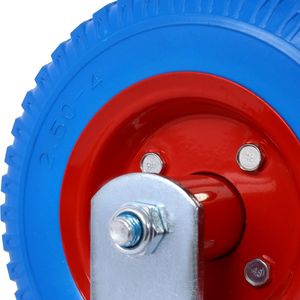 2 Ruote Piatte Antiforatura da 8 Pollici con Mozzo in Acciaio e Cuscinetti a Sfera, Asse Centrato da 5/8 Pollici, Ruote Girevoli Rigide Blu - Product Image 4