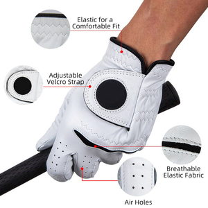 Guantes de Golf Deportivos de Cuero Genuino para Hombre, Transpirables, Dedos Completos, Antideslizantes, para Mano Izquierda - Product Image 5