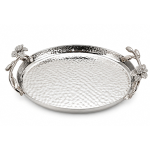 Bandeja Decorativa Hexagonal de Acero Inoxidable Martillado al por Mayor con Asas de Latón Dorado, Centro de Mesa Moderno para Cafetería - Product Image 4