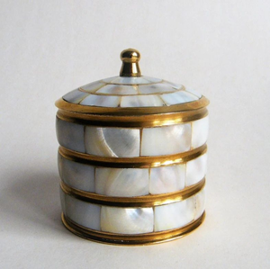 Boîte à bijoux ronde luxueuse en bois avec incrustation de nacre et incrustation d'os stockage polyvalent pour conteneur acrylique de bijoux alimentaires - Product Image 3
