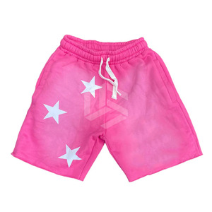 Pantalones Cortos de Algodón Ecológico con Lavado Ácido, Diseño Sólido, Cintura Media, Estilo Casual, con Diseño Personalizado y Efecto Desgastado por el Sol - Product Image 1