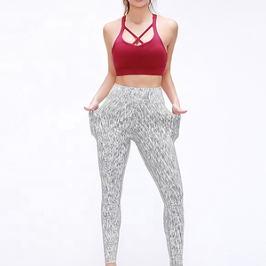 Women 2 Piece Yoga Set Blue <b>Mesh</b> <b>Crop</b> <b>Top</b> High Waist Leggings Seamless Breathable Sportswear Fitness Activewear - Product Image 4