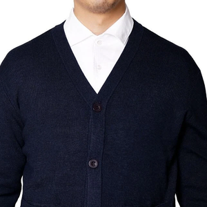 Men's 100% Acrylic Knit Cardigan Sweater Wholesale Custom <b>University</b> College Greek Letter Embroidery V-Neck Button Knitwear - Product Image 6