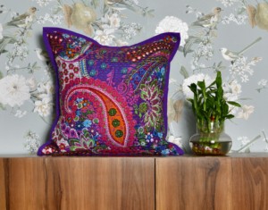 Wholesale Modern Cotton Indian Home Decor Handmade Cotton Kantha Cushion <b>Cover</b>, Hand Quilted <b>Sofa</b> Throw Pillow <b>Cover</b> India made - Product Image 3