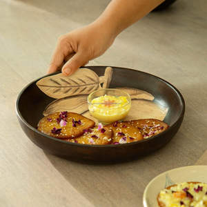 ชามชิ้นกลางทำจากไม้ขนาดใหญ่พร้อมการแกะสลักดอกไม้ธรรมชาติสำหรับการต้อนรับเชิงพาณิชย์และการวางแผนงาน - Product Image 6