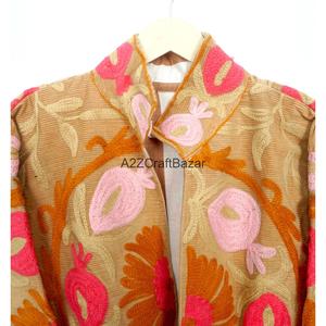 Veste en cotisse vintage brodée de fleurs, doublure en coton, séchage rapide, écologique, pour le printemps, l'été, l'automne et l'hiver - Product Image 2