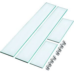 Paravento Moderno Rettangolare per Braciere a Gas 29.5 X 13.6 X 4 Pollici in Vetro Temperato - Product Image 1