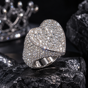 Pass Diamond Tester VVS Moissanite <b>Rings</b> 925 Sterling <b>Silver</b> Iced Out Luxury Hip Hop Heart Pave <b>Ring</b> Statement Men Jewelry - Product Image 1