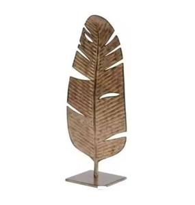Aluminum Metal Leave Sculpture Custom Printed Table Top Decorative Trophy for Home <b>Office</b> Brass Showpiece Showcase - Product Image 1