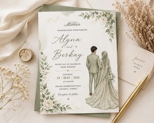 Tarjetas de Invitación de Boda Personalizadas de Lujo, Impresión de Tarjetas de Invitación para Celebraciones de Boda Tradicionales y Modernas, Disponibles para la Venta - Product Image 2