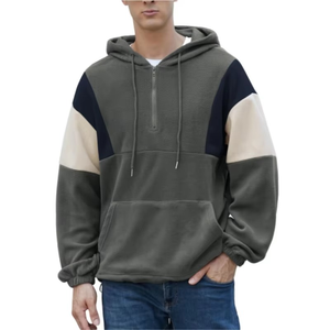 Sudadera 100% Algodón con Forro Polar Otoñal, Bordada, con Cremallera, Hombros Caídos, Estilo Pullover, Cuello Cruzado, Dobladillo y Puños Acanalados, con Bolsillo - Product Image 3