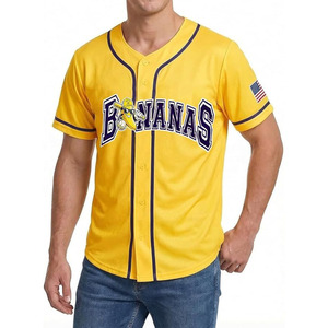 Chemise à boutons de baseball pour hommes, t-shirt de joueur de baseball, maillot pour les fans le jour du match, hauts à manches courtes à séchage rapide - Product Image 1