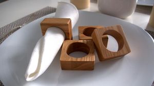 Porte-serviettes en bois artisanal, anneaux de serviettes en bois naturel pour la décoration de table de mariage, vente sur Amazon - Product Image 5