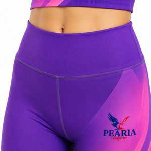 Leggings de sport pour femmes, tricotés, imprimé géométrique, violet rose, taille haute, pantalons de yoga, collants de fitness extensibles, vêtements de sport - Product Image 6