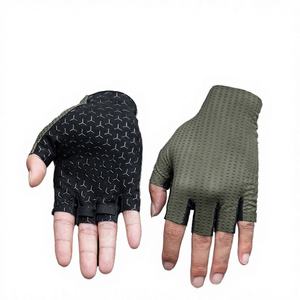 Gants en cuir pakistanais personnalisés à demi-doigts, antidérapants, coupe-vent, haute durabilité pour le sport et le travail - Product Image 2