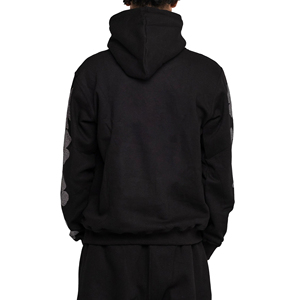 Sweat à capuche zippé personnalisé avec logo, style streetwear, en coton mélangé avec strass, pour l'hiver – Vente en gros pour fabricants - Product Image 4