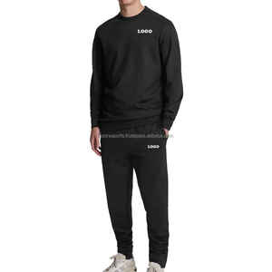 Wholesale Cheap Price Winter High Quality Casual & Street Wear Solid Plain Men Joggers Sweatsuit Tracksuit Set Customized Logo - Product Image 1
