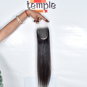 Cabello Humano Virgen Indio Barato, 100% Sin Procesar, con Cutícula Alineada, 4x4, Sin Trenzas, de Templo, para Procesamiento - Product Image 4