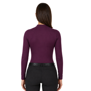 Chemise de base pour l'équitation pour femme, manches longues, col zippé, extensible, respirante, haute performance, pour l'entraînement équestre - Product Image 2