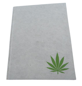 Carnet de planification hebdomadaire personnalisé à couverture rigide en chanvre, motif feuille de chanvre imprimé dans le coin droit avant, en papier, idéal pour cadeau ou usage scolaire - Product Image 1