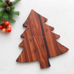 Tabla de cortar de madera hecha a mano con forma de árbol de Navidad | Respetuoso con el medio ambiente rústico | Comidas navideñas Regalo festivo - Product Image 6