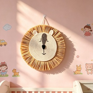 Décoration murale tissée à la main avec des animaux nordiques mignons, lion, tigre, panda, effeuilleur, pour chambre d'enfant, crèche, salle de jeux - Product Image 4